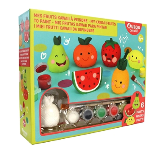 Mes fruits kawaii à peindre : 6 fruits