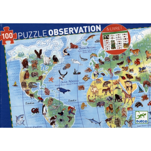 Puzzle observation / Animaux du monde / 100 pcs