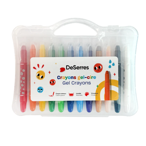 ENSEMBLE 12 CRAYONS GEL CIRE POUR ENFANTS
