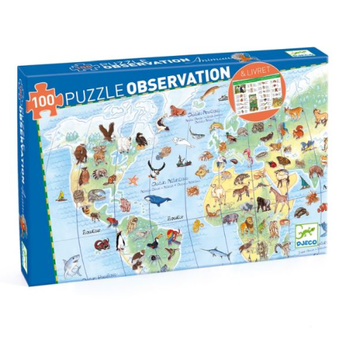 Puzzle d'Observation - Animaux du Monde 100 pcs