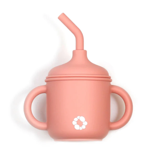 Gobelet évolutif en silicone avec paille - Blush
